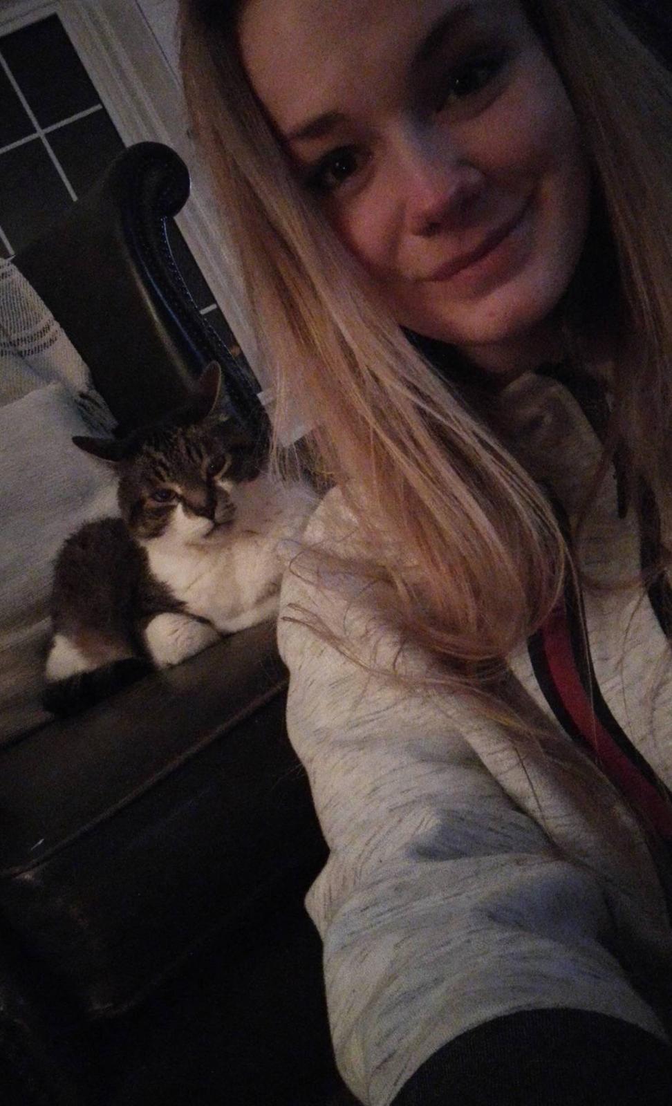 Nou at home beside Charlie, remembered with love. Charlie passed away in 2018.